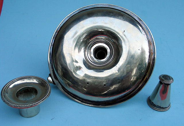 ELKINGTON OR ENGLISH SHEFFIELD CANDLESTICK WITH SNUFFER