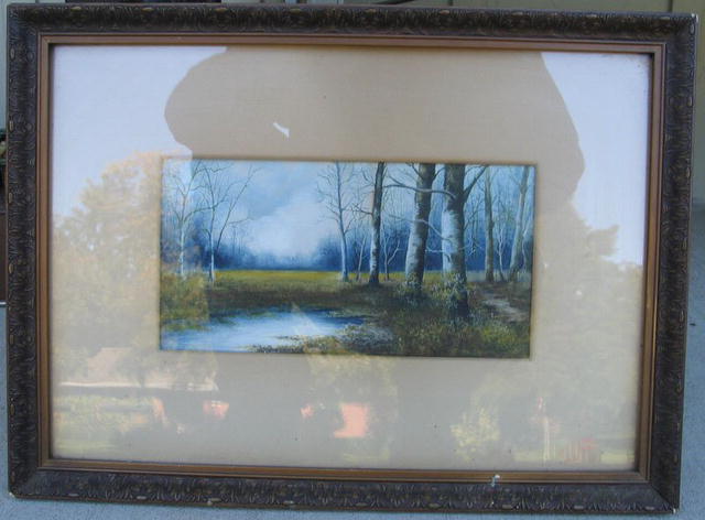 NICE OIL PASTEL WINTER FOREST SCENE QUALITY WORK