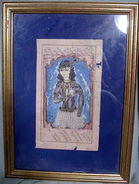 VERY EARLY PERSIAN MANUSCRIPT PAGE WITH WOMAN
