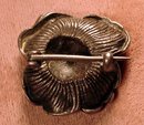 STERLING ART NOUVEAU PIN W/WOMAN IN FLOWER RUBY