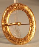 VICTORIAN 10K BROOCH SHAPED LIKE BELT BUCKLE