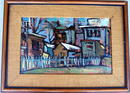 ABSTRACT OIL PAINTING SIGNED J. HOWARD LISTED ARTIST