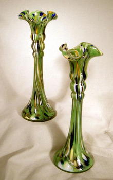 VERY NICE PAIR CZECHOSLOVAKIA CANDLESTICK GREAT COLOR
