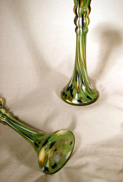 VERY NICE PAIR CZECHOSLOVAKIA CANDLESTICK GREAT COLOR