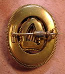 GOOD VICTORIAN IRISH BOG OAK MOURNING PIN QUALITY WORK
