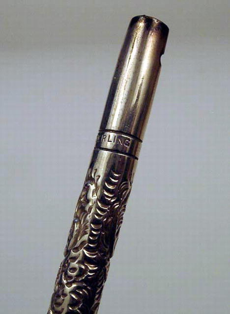 STERLING INK PEN PARKER TYPE REPOUSSE 1900