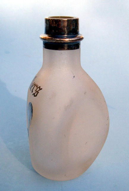 STERLING OVERLAY BITTERS BOTTLE WITH HEN