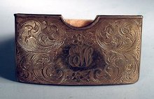 NICE CURVED STERLING CALLING CARD HOLDER 1900s