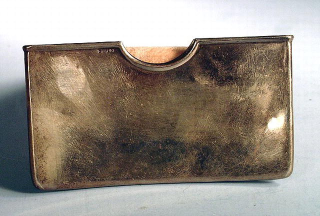 NICE CURVED STERLING CALLING CARD HOLDER 1900s