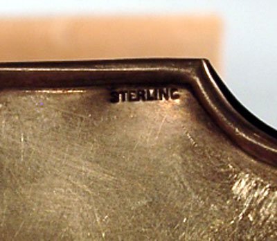 NICE CURVED STERLING CALLING CARD HOLDER 1900s