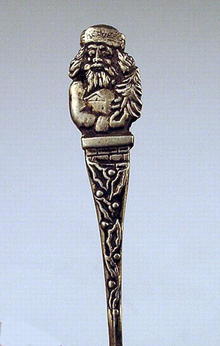 STERLING SANTA SPOON VERY RARE SUPER NEAT