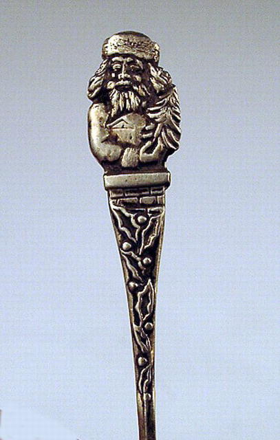 STERLING SANTA SPOON VERY RARE SUPER NEAT