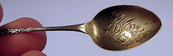 STERLING SANTA SPOON VERY RARE SUPER NEAT