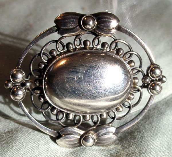 GEORG JENSEN STERLING BROOCH #91 ARTS CRAFTS
