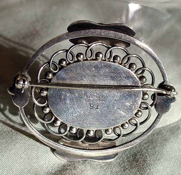 GEORG JENSEN STERLING BROOCH #91 ARTS CRAFTS