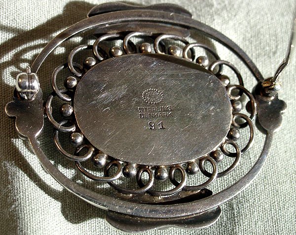 GEORG JENSEN STERLING BROOCH #91 ARTS CRAFTS