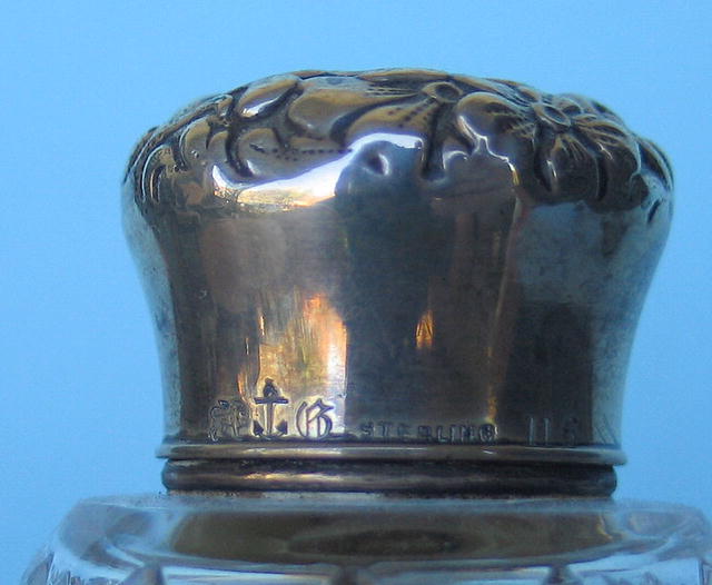 MATCHED PAIR OF CUT GLASS & GORHAM VICTORIAN STERLING PERFUME