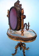 FRENCH ENAMEL DRESSING TABLE W/ LOCKET CANDLESTICK WOW