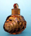UNUSUAL AMBER CUT KEG SHAPED PERFUME BOTTLE DIFFERENT