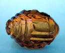 UNUSUAL AMBER CUT KEG SHAPED PERFUME BOTTLE DIFFERENT