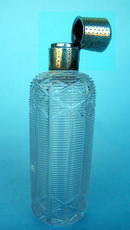 FINE CUT GLASS AND STERLING SCENT BOTTLE QUALITY WORK