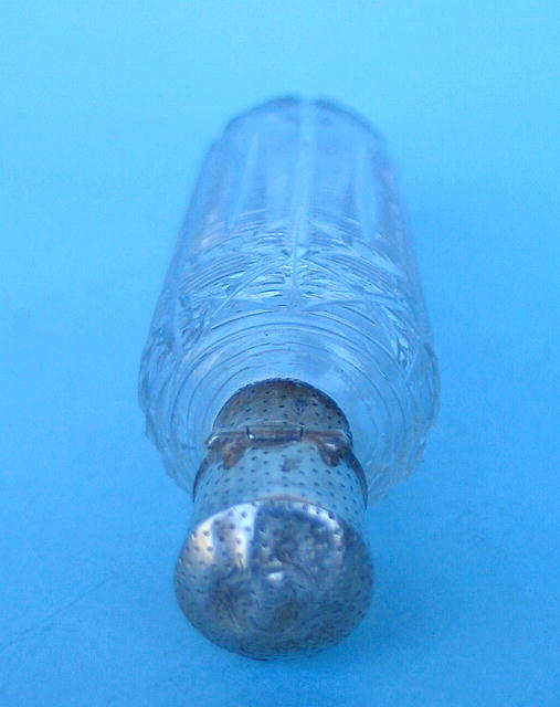 FINE CUT GLASS AND STERLING SCENT BOTTLE QUALITY WORK