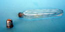 FINE CUT GLASS AND SILVER LAYDOWN PERFUME SCENT BOTTLE