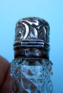 FINE STERLING VICTORIAN CUT GLASS SCENT PERFUME BOTTLE