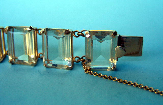 QUALITY HEAVY CITRINE 14K GOLD BRACELET W/SAFETY CATCH