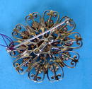 BEAUTIFUL JELLY OPAL AND 14K GOLD PIN BROOCH HALF OUNCE