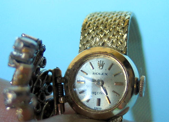 ROLEX LADIES PRECISION 30 DIAMOND 18K BRACELET WATCH