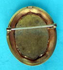 ETRUSCAN MICROMOSAIC BROOCH PIN 14K GOLD VICTORIAN NICE