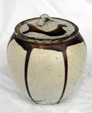 DO TAMBA POTTERY STONEWARE JAR & LID RARE WHITE