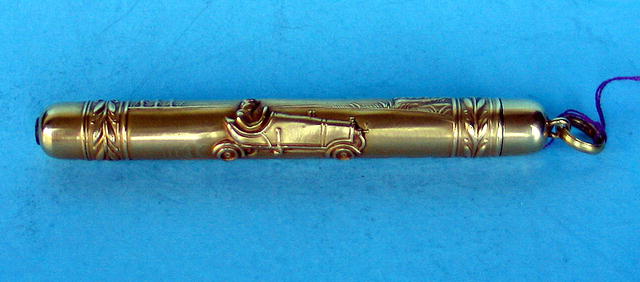 1900s RACING CAR PENCIL 10K GOLD RARE EARLY