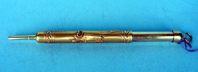 1900s RACING CAR PENCIL 10K GOLD RARE EARLY