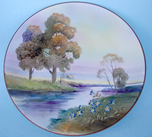 NIPPON MORIAGE LANDSCAPE PLATE NORITAKE QUALITY WORK