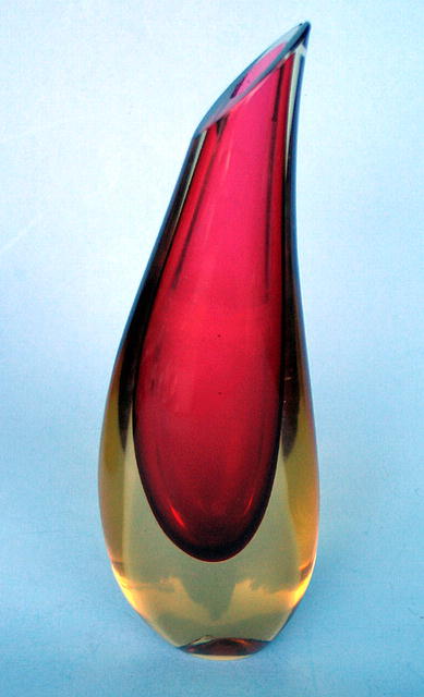 SIGNED GOLDEN AGE MURANO SALVIATI SOMMERSO VASE 2 COLOR