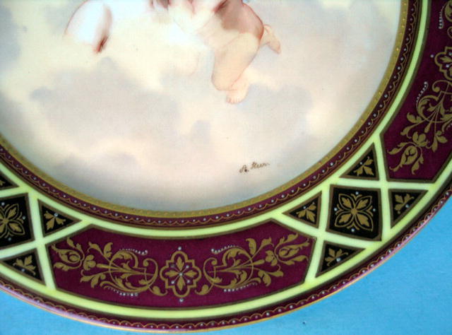 FINE ROYAL VIENNA LIEBESTRAUM SIGNED PLATE W/ CUPID
