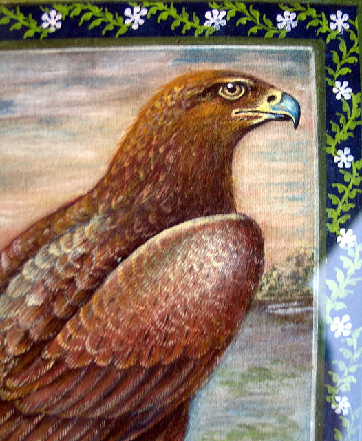 INCREDIBLE PASTEL PAINTING OF EAGLE ON ROCK WOW