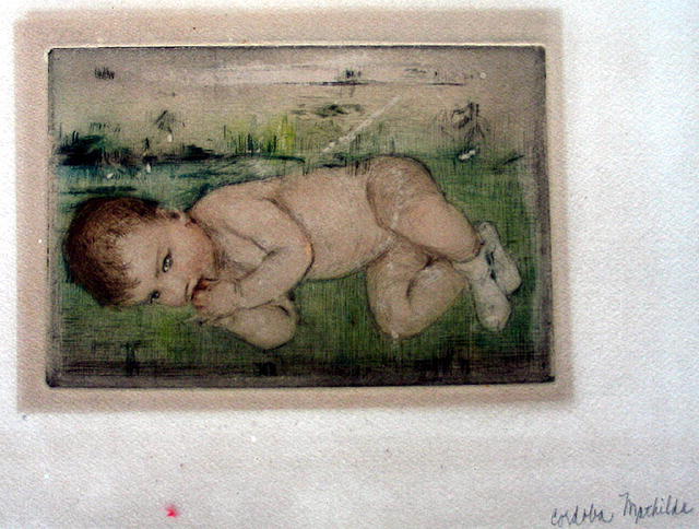 NICE CORDOBA MATHILDA WATERCOLOR PEN AND INK DRAWING