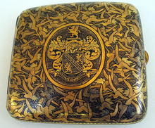 INCREDIBLE SIGNED KOMAI BOX w/100s OF CRANES MEIJI WOW