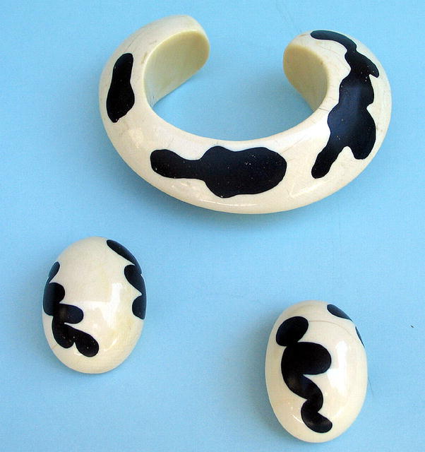 DALMATION BRACELET EARRINGS PATRICIA VON MUSULIN IVORY