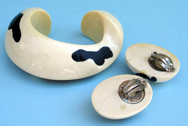 DALMATION BRACELET EARRINGS PATRICIA VON MUSULIN IVORY