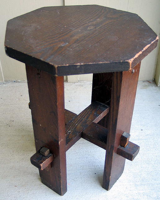 MISSION OAK ARTS AND CRAFTS TENDONED TABLE