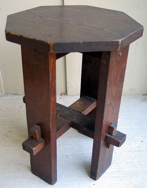 MISSION OAK ARTS AND CRAFTS TENDONED TABLE