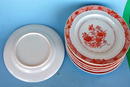 CHINESE EXPORT PLATES (7) ORANGE WITH BUTTERFLIES NICE