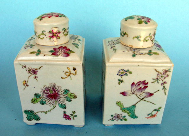 OUTSTANDING CHINESE TEA CADDY MATCHING PAIR REPUBLIC