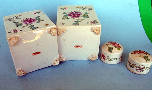OUTSTANDING CHINESE TEA CADDY MATCHING PAIR REPUBLIC