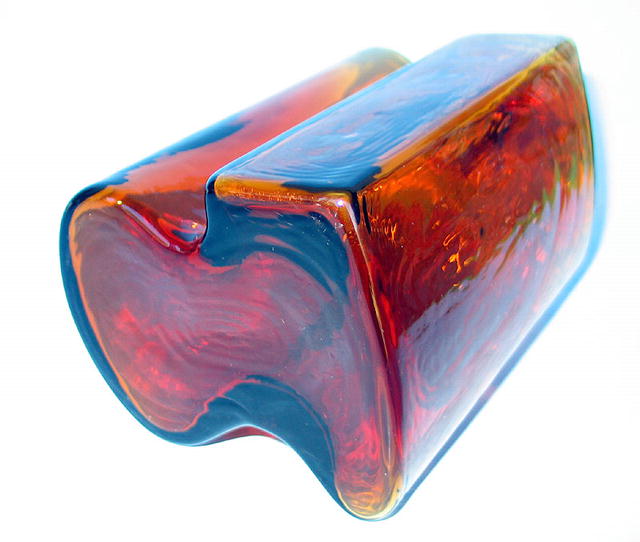 NICE 50s ART GLASS VASE BY HOLMEGAARD SWEDEN EAMES ERA