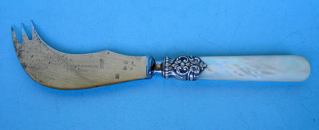 MOTHER OF PEARL HANDLED CHEESE KNIFE A JORDAN ST LOUIS